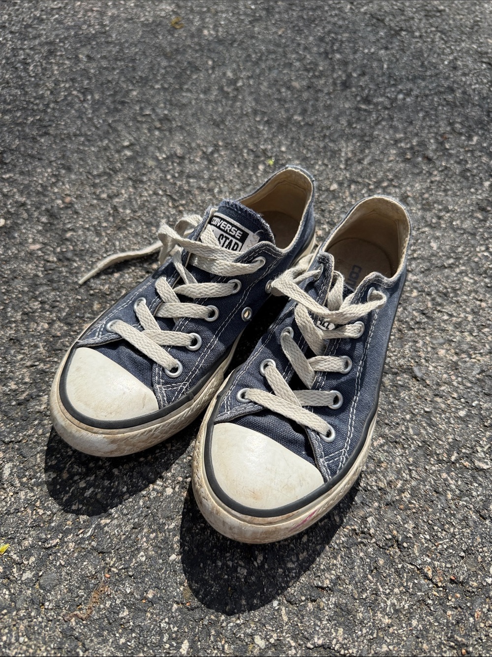 Converse Kids Low Top Canvas Sneakers - Navy and White